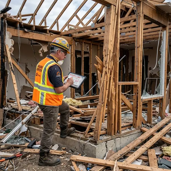 Building certifier reviewing plans